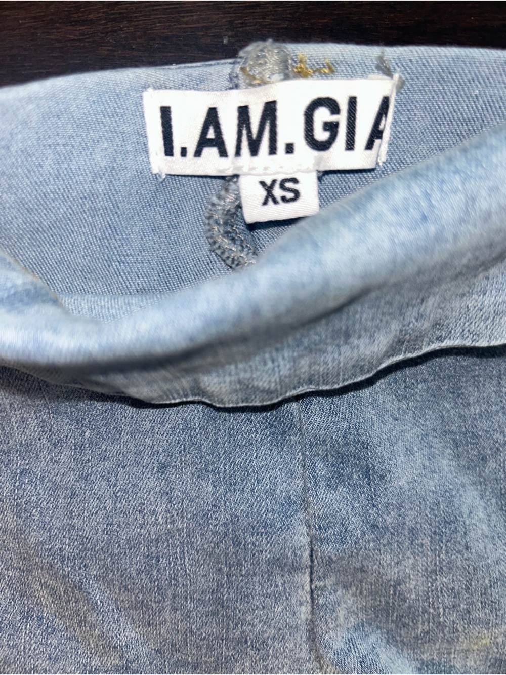 I.AM.GIA Light Blue Denim Tube Top & Shorts Set XS Carter stretchy strapless - Picture 7 of 9